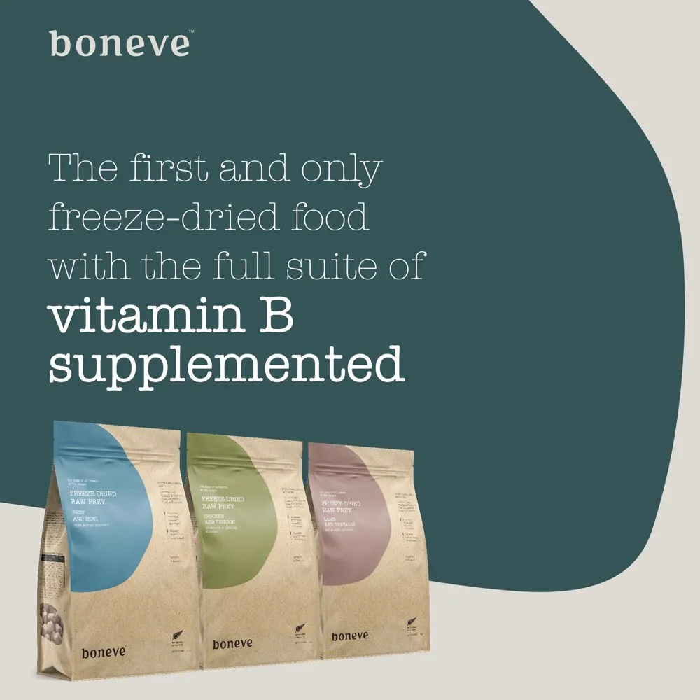 15% OFF: Boneve Chicken & Venison Digestive & Immune Support Grain-Free Freeze-Dried Raw Dog Food