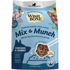 15% OFF: Wishbone Mix & Munch Chicken & Rabbit Grain-Free Freeze-Dried Raw Food Dog Food Topper 350g