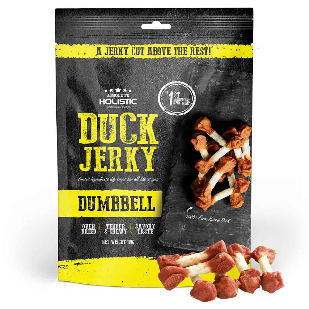 20% OFF: Absolute Holistic Duck Dumbbell Grain Free Dog Treat 100g