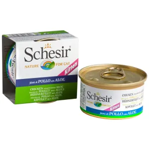 '22% OFF (Exp Mar25)': Schesir Chicken Fillet With Aloe In Jelly Kitten Canned Cat Food 85g