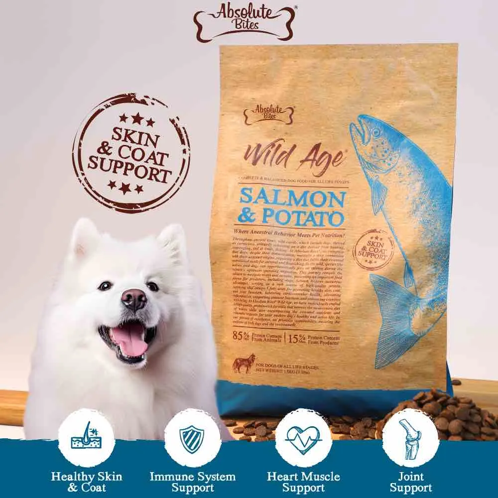 34% OFF FREE Wipes: Absolute Bites Wild Age Salmon & Potato Complete Dry Dog Food