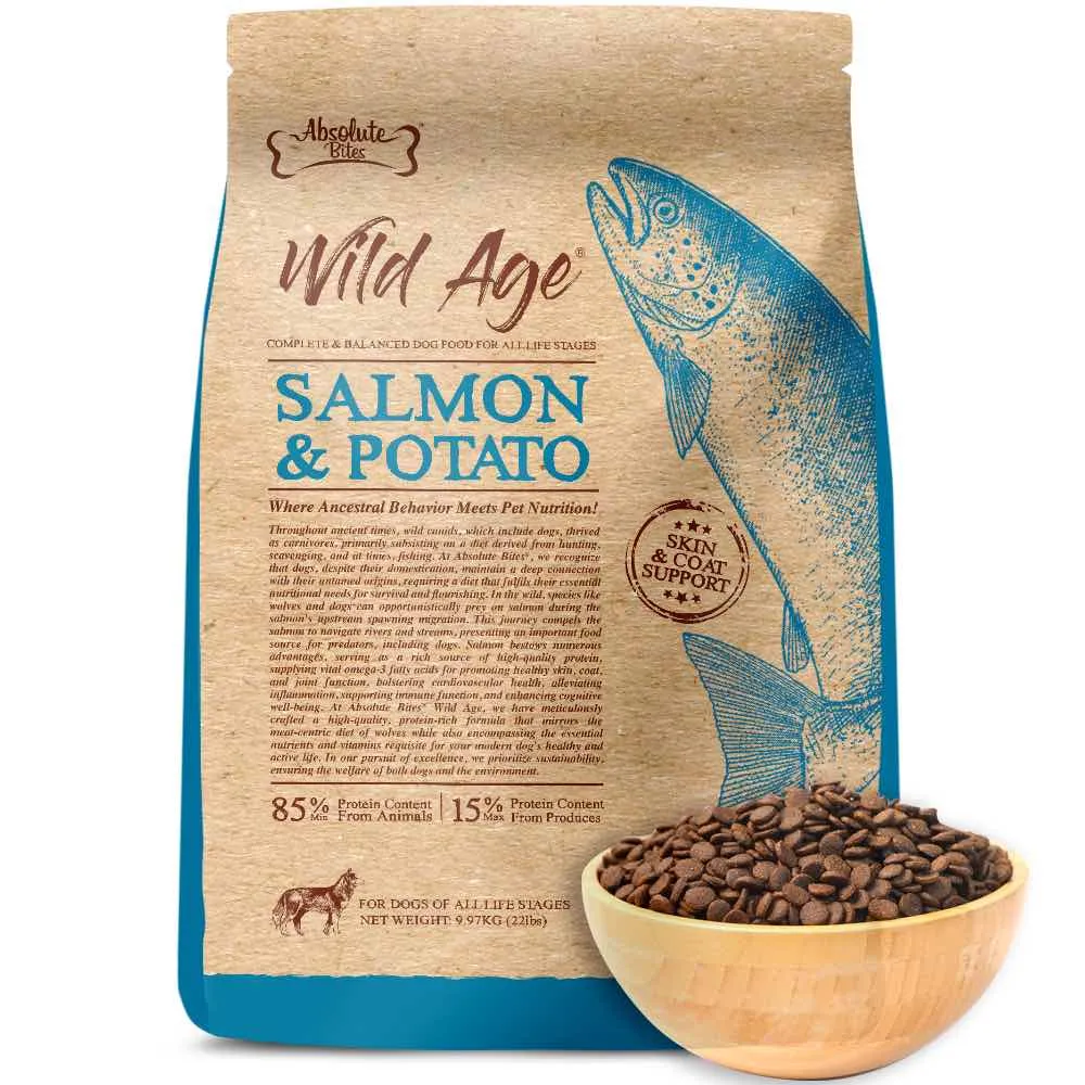 34% OFF FREE Wipes: Absolute Bites Wild Age Salmon & Potato Complete Dry Dog Food