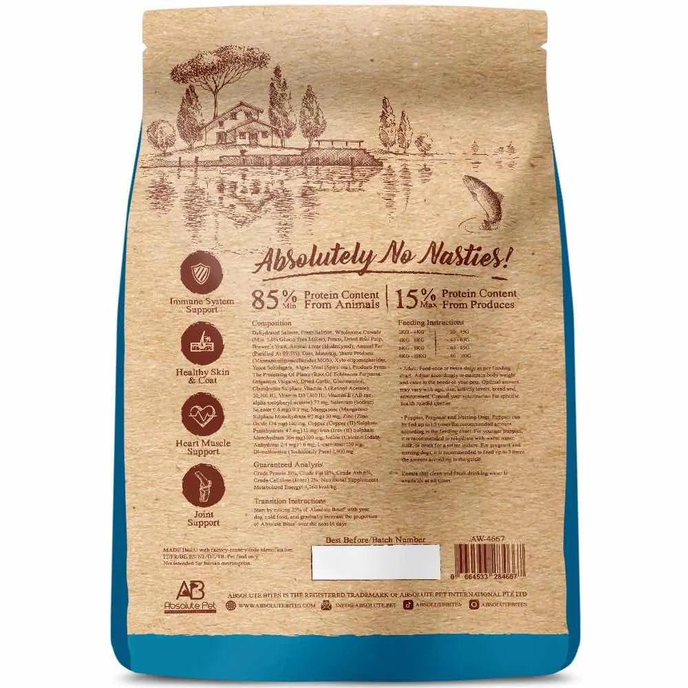 34% OFF FREE Wipes: Absolute Bites Wild Age Salmon & Potato Complete Dry Dog Food