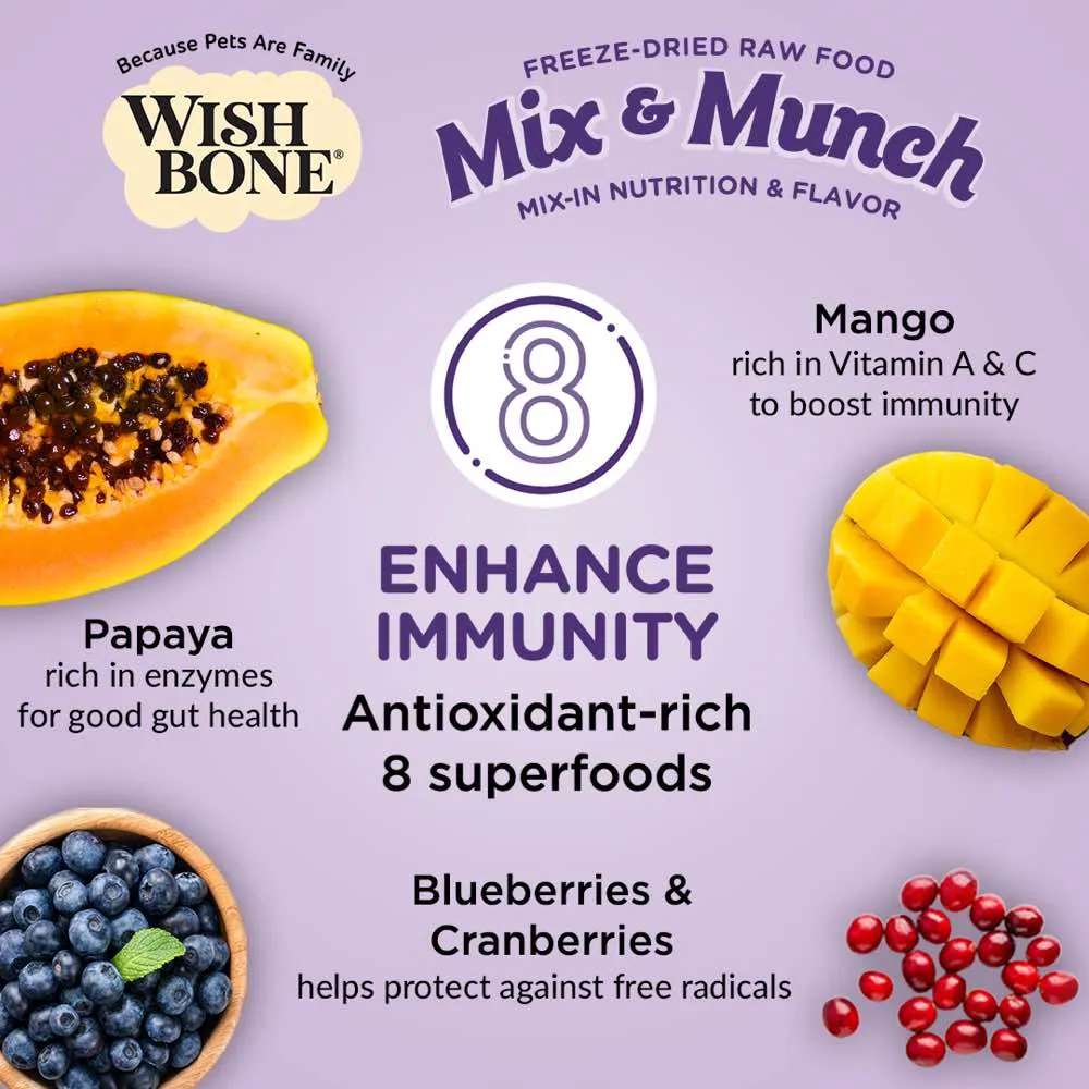 $9 OFF (Exp 18May25): Wishbone Mix & Munch Beef & Ocean Fish Grain-Free Freeze-Dried Raw Food Dog Food Topper 350g