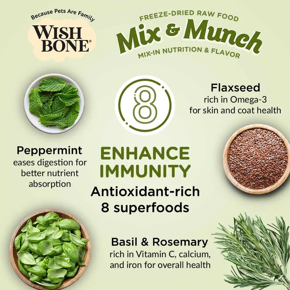 $9 OFF (Exp 30May25): Wishbone Mix & Munch Lamb, Goat & Chicken Grain-Free Freeze-Dried Raw Food Dog Food Topper 350g