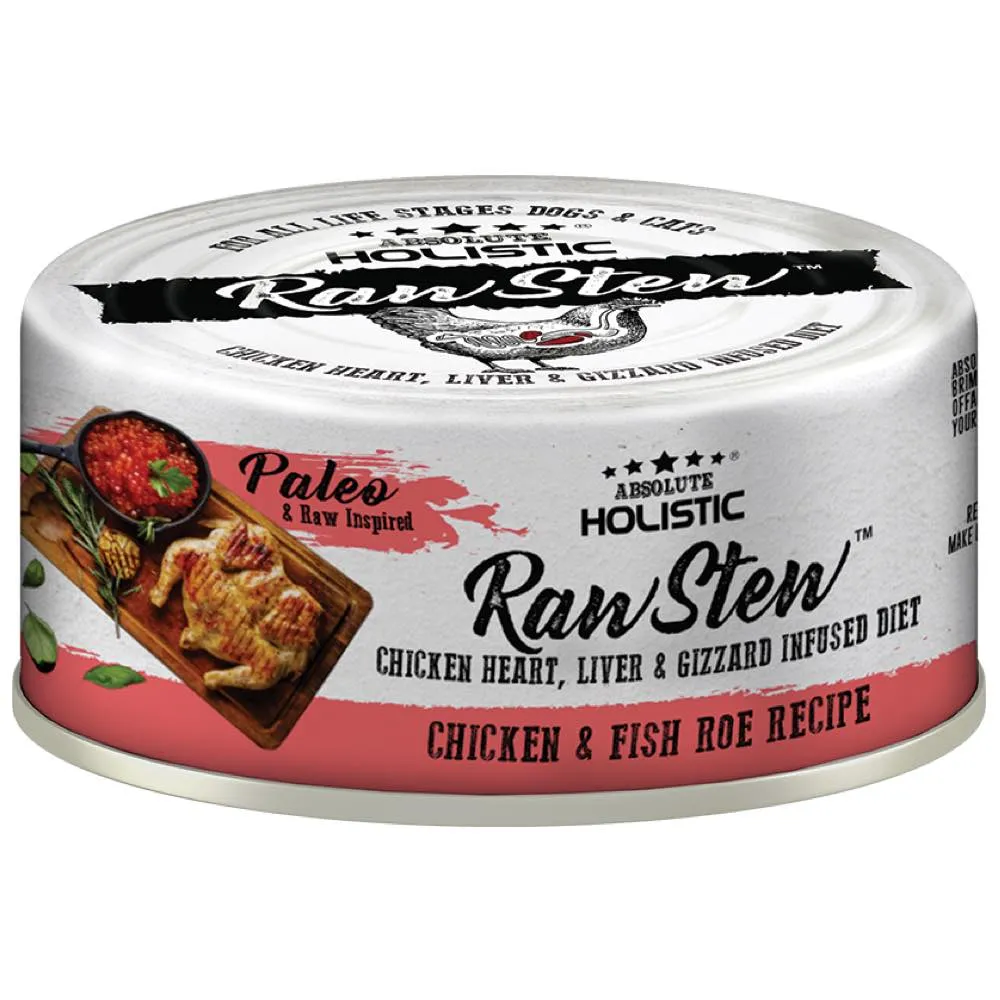 Absolute Holistic Raw Stew Chicken & Fish Roe Grain-Free Canned Cat & Dog Food 80g