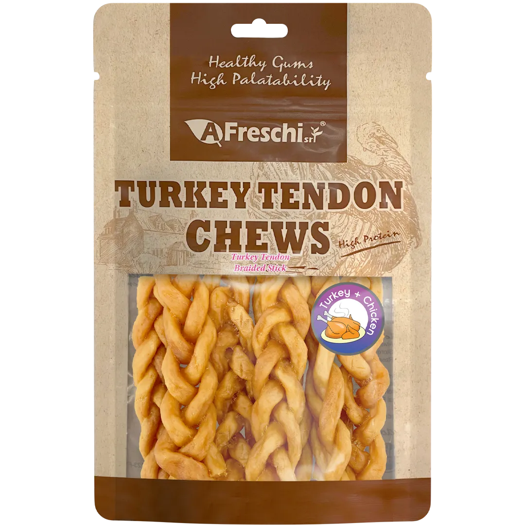 Afreschi Dog Turkey Tendon Braided Stick 130g (6pcs)