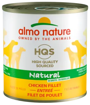 Almo Nature HQS Natural Chicken Fillet Entree Canned Dog Food: 9.87- Oz Cans, Case of 12