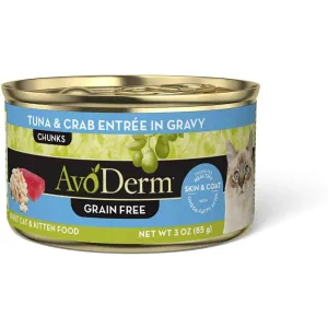 AvoDerm Grain Free Tuna & Crab Entree in Gravy Canned Cat Food 24ea