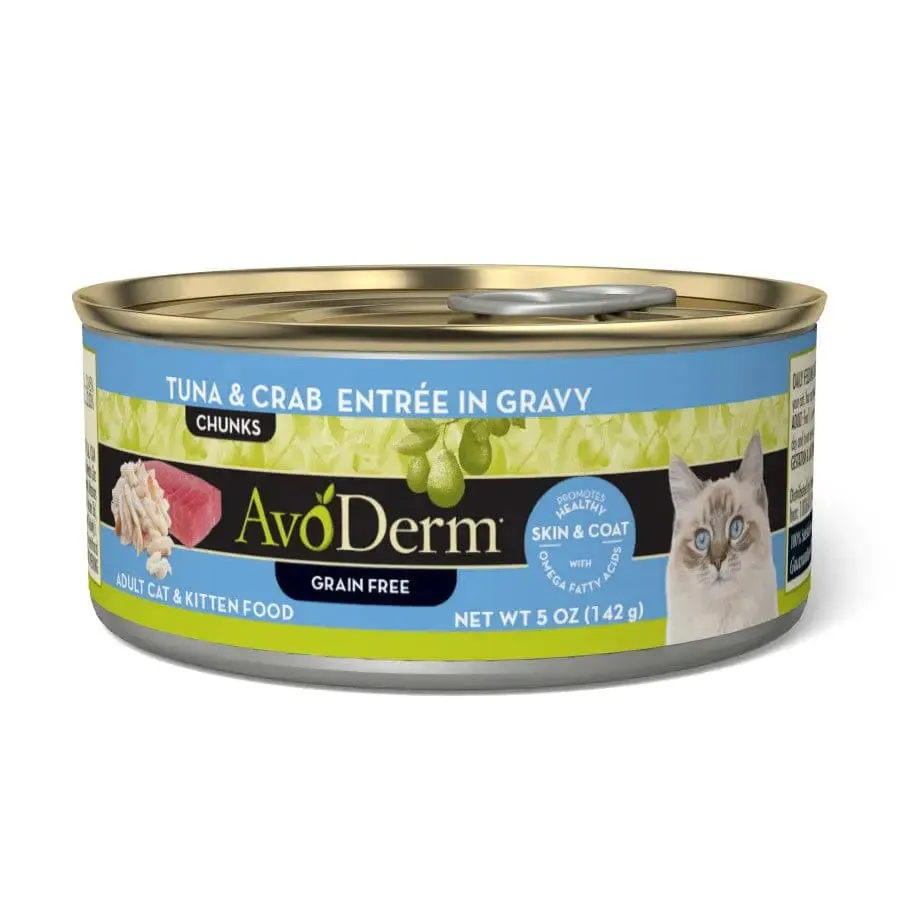 AvoDerm Grain Free Tuna & Crab Entree in Gravy Canned Cat Food 24ea