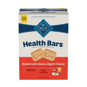 Blue Buffalo Health Bars Natural Crunchy Dog Treats Biscuits, Bacon, Egg & Cheese 56-oz Box