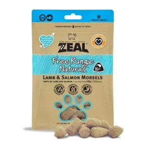 'BUNDLE DEAL': Zeal Free Range Naturals Lamb & Salmon Morsels Cat Treats 100g