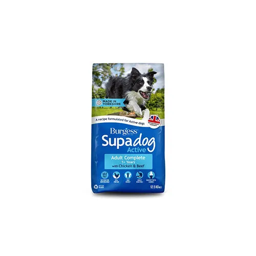 Burgess Supadog Adult Active With Chicken & Beef 12.5kg Dry Dog Food