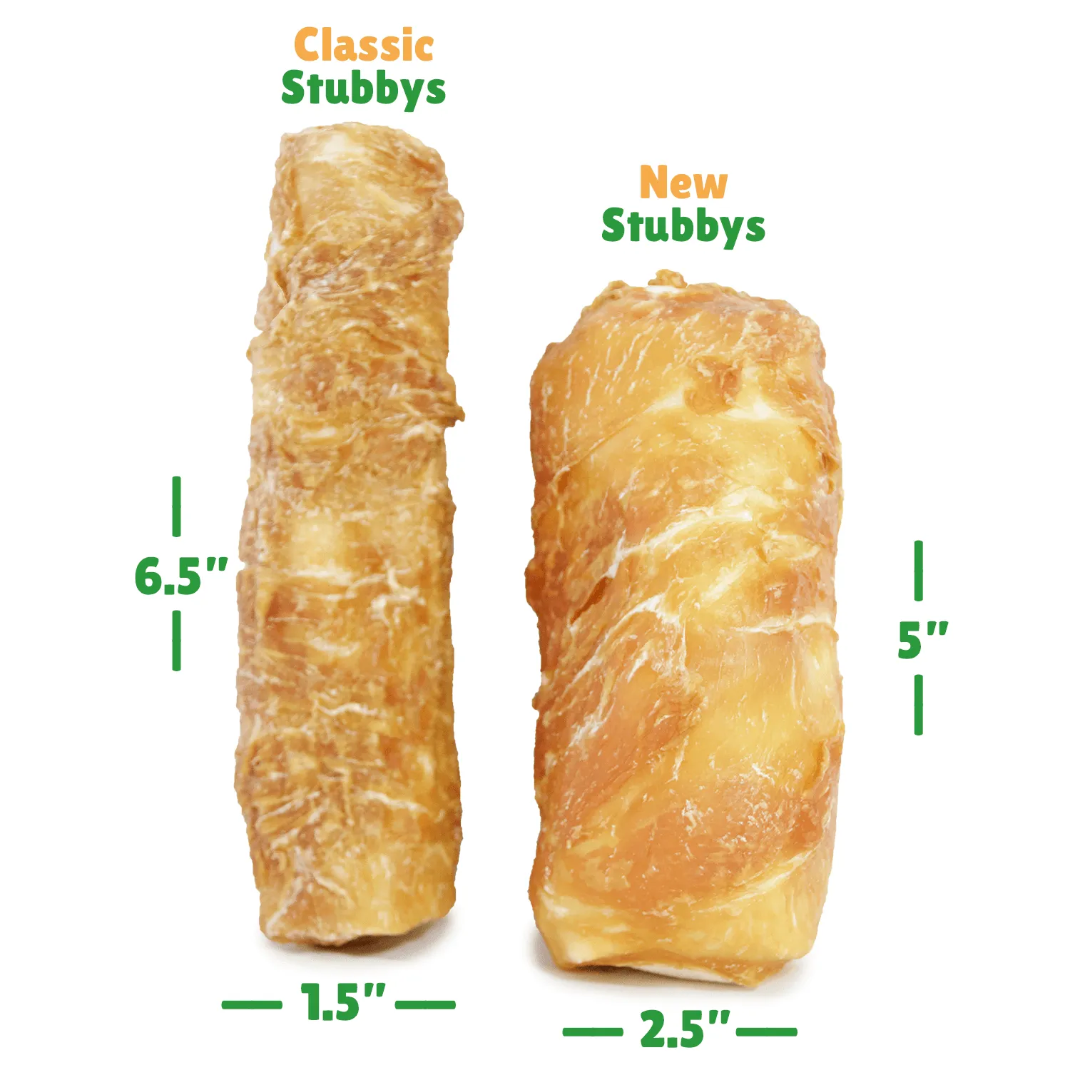 Chicken Wrapped Beefhide Dog Treats Stubby's for Large Dogs