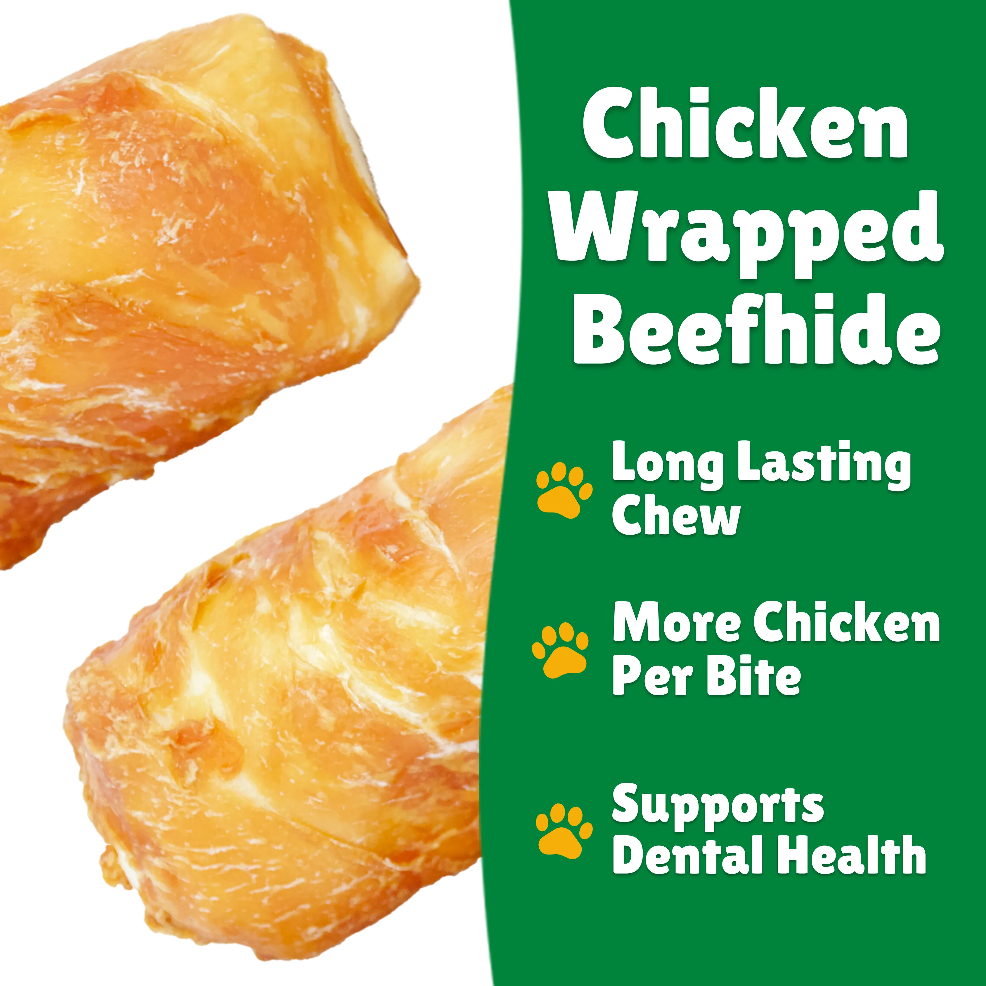 Chicken Wrapped Beefhide Dog Treats Stubby's for Large Dogs