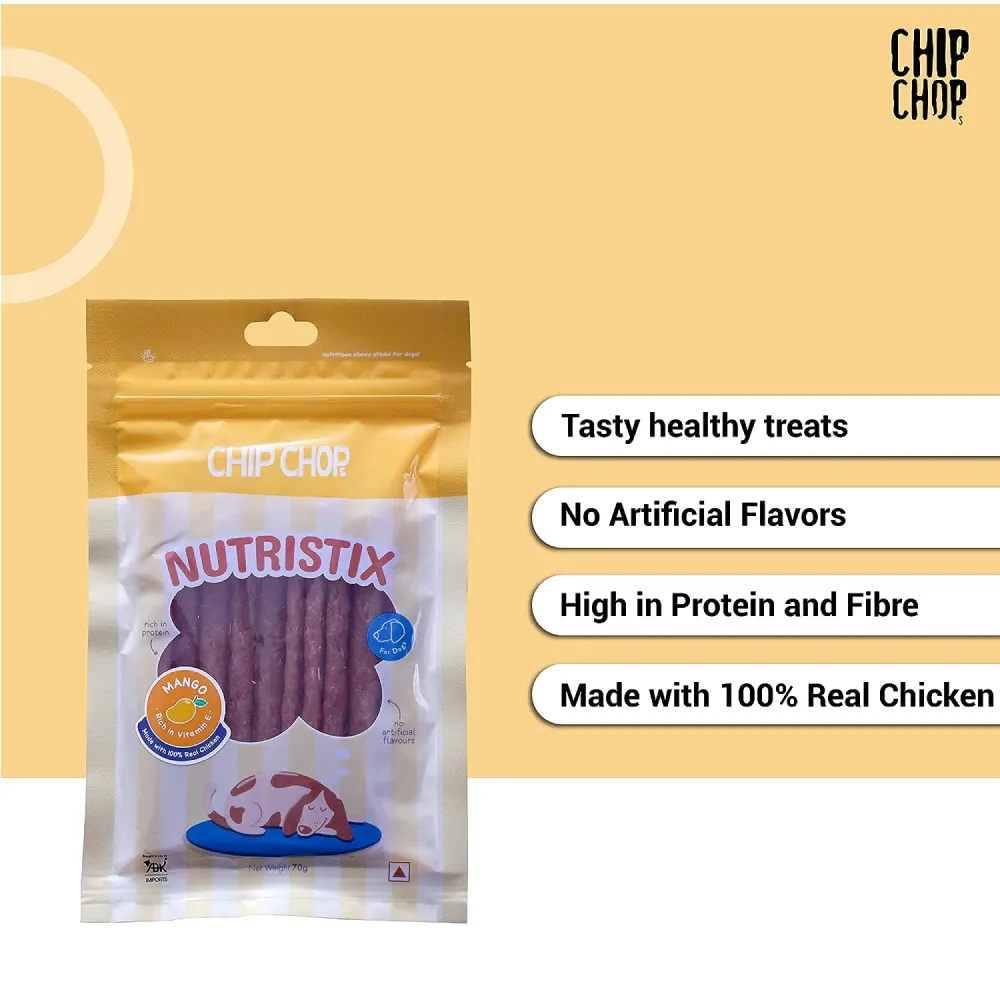 Chip Chops Strawberry, Duck and Mango Nutristix Dog Treats Combo (3 x 70g)