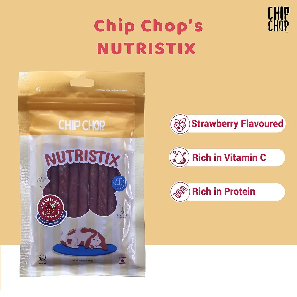 Chip Chops Strawberry, Duck and Mango Nutristix Dog Treats Combo (3 x 70g)