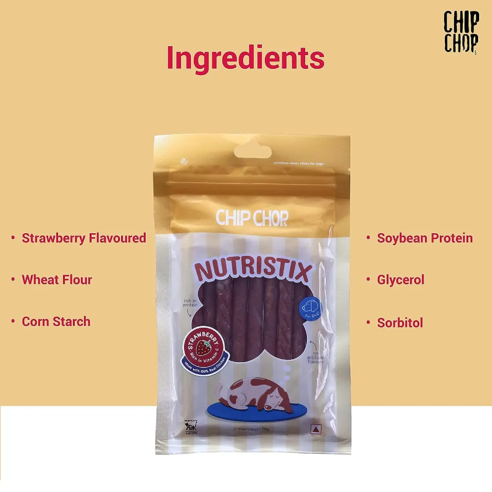 Chip Chops Strawberry, Duck and Mango Nutristix Dog Treats Combo (3 x 70g)