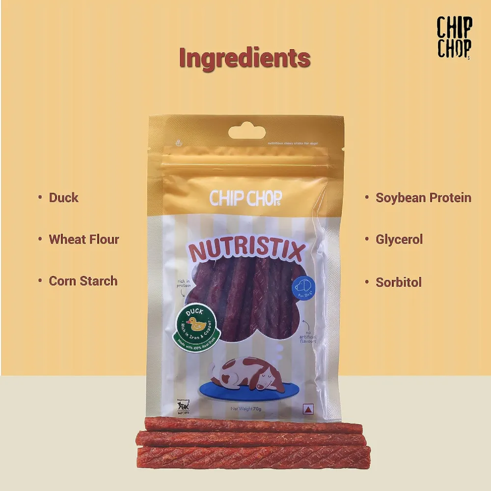 Chip Chops Strawberry, Duck and Mango Nutristix Dog Treats Combo (3 x 70g)