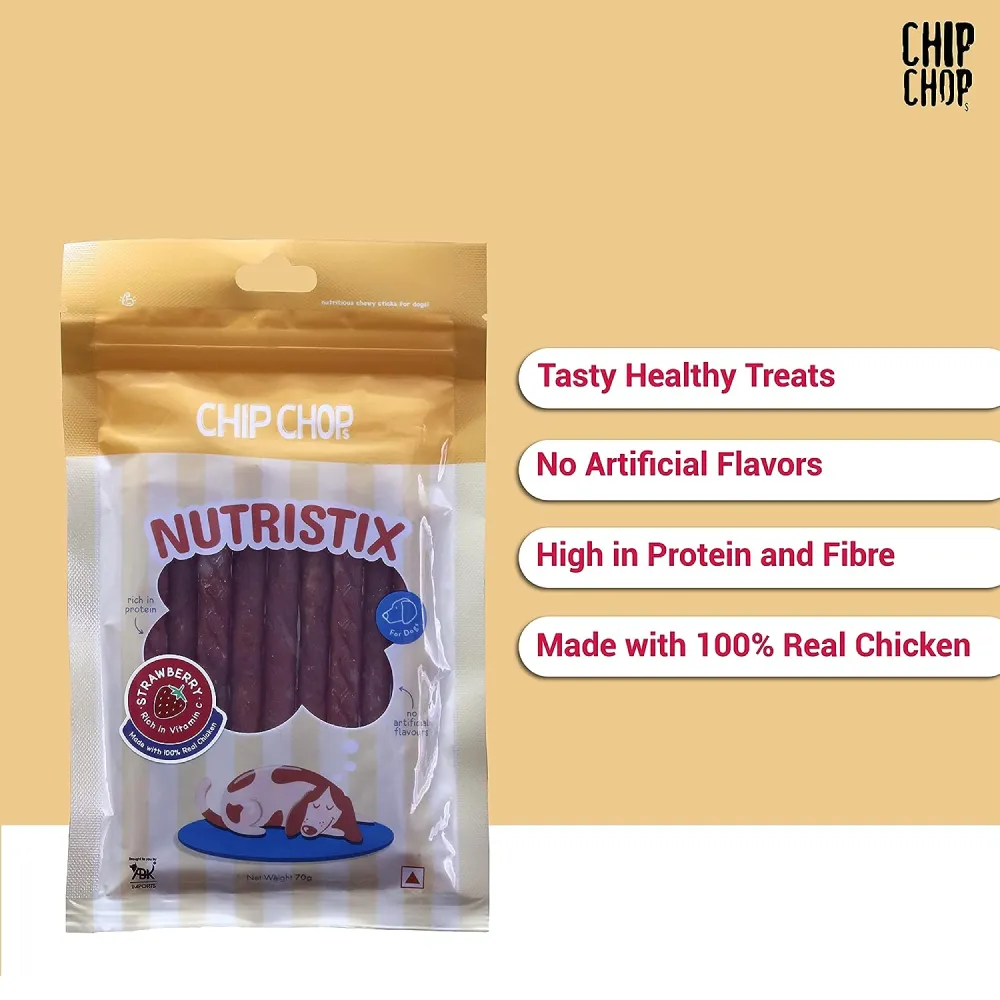 Chip Chops Strawberry, Duck and Mango Nutristix Dog Treats Combo (3 x 70g)