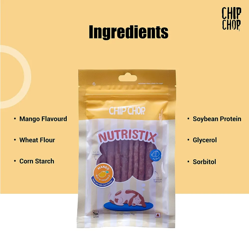 Chip Chops Strawberry, Duck and Mango Nutristix Dog Treats Combo (3 x 70g)