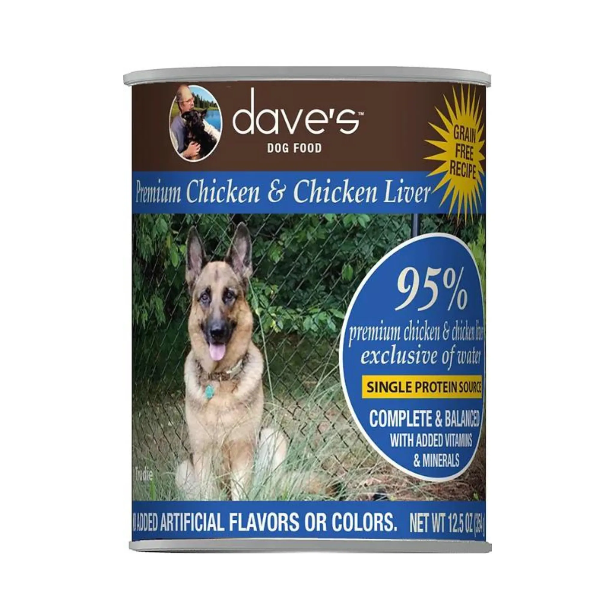 Dave's 95% Chicken & Chicken Liver Dog Canned