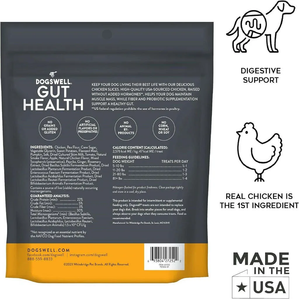 Dogswell Gut Health Chicken Slices Treats for Dogs 8 oz