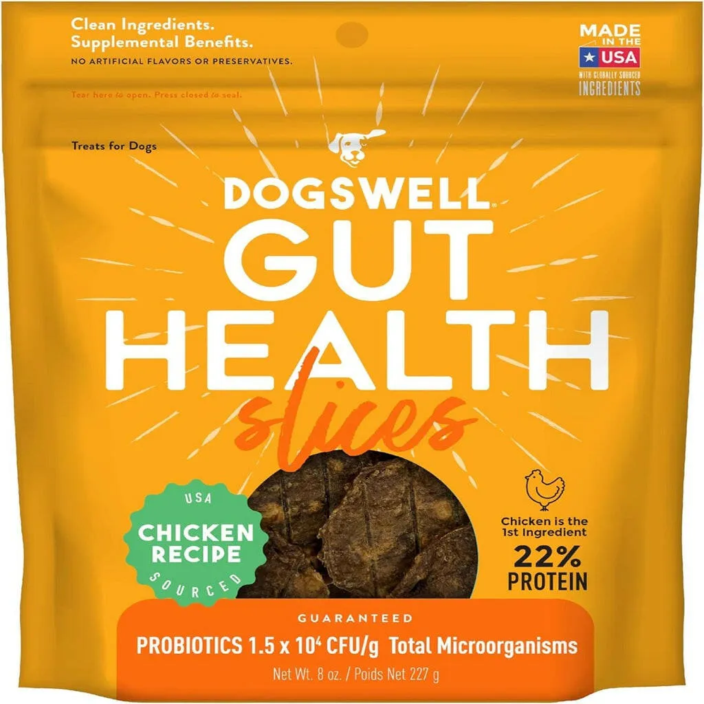 Dogswell Gut Health Chicken Slices Treats for Dogs 8 oz