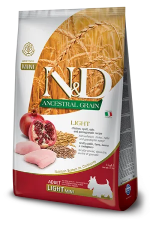 Farmina Natural & Delicious Ancestral Grain Light Chicken & Pomegranate Adult Mini Dog Food