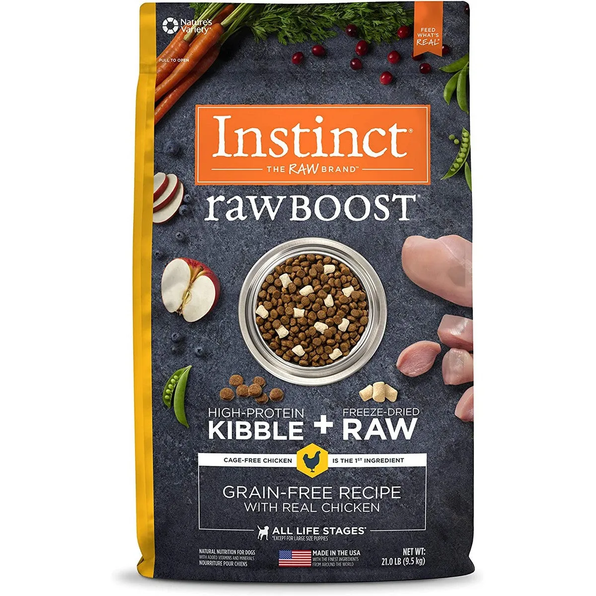 Instinct Raw Boost Grain Free Chicken Dry Dog Food 21lb