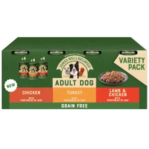 James Wellbeloved Adult Dog Grain Free Tins with Turkey, Lamb & Chicken