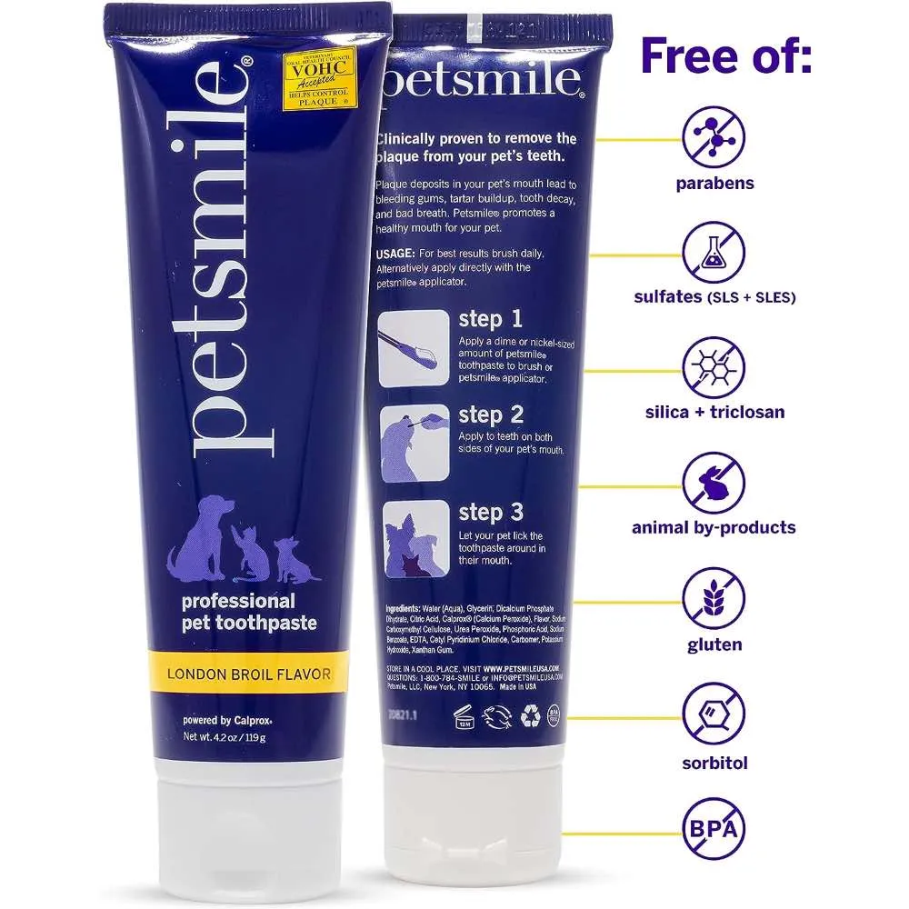 KOHE-VERSARY 10% OFF: Petsmile Professional Natural London Broil Flavour Toothpaste For Cats & Dogs 4.2oz