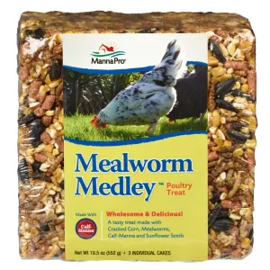 Manna Pro Mealworm Medley Poultry Treat (3 individual cakes)