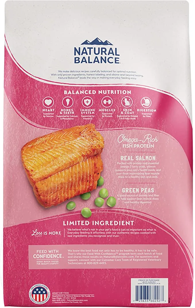 Natural Balance Grain Free Salmon & Green Pea Formula, Dry Cat Food