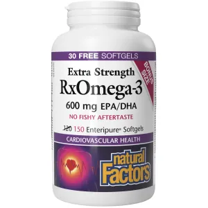 Natural Factors RxOmega-3 Extra Strength 600mg BONUS 150s