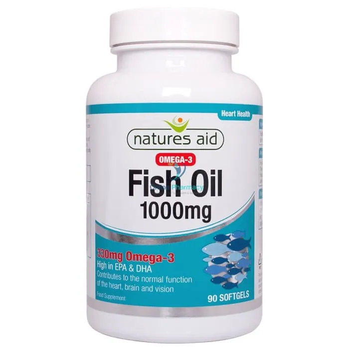 Natures Aid Fish Oil 1000mg Omega 3 - 90 Pack