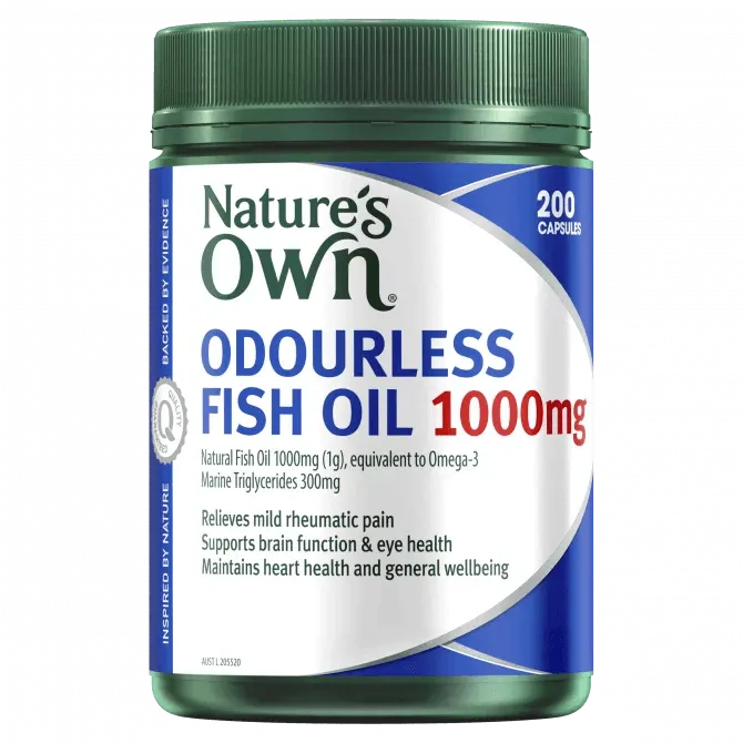 Natures Own Odourless Fish Oil 1000mg 200 Capsules