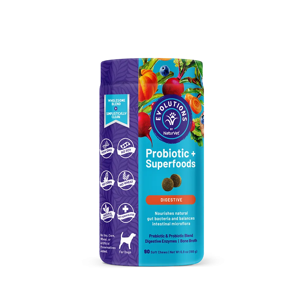 NaturVet Evolutions Probiotic   Superfoods Soft Chews for Dogs 90cts