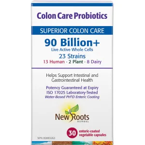 New Roots Colon Care Probiotics 90 Billion  30 Enteric-Coated Vegetarian Capsules