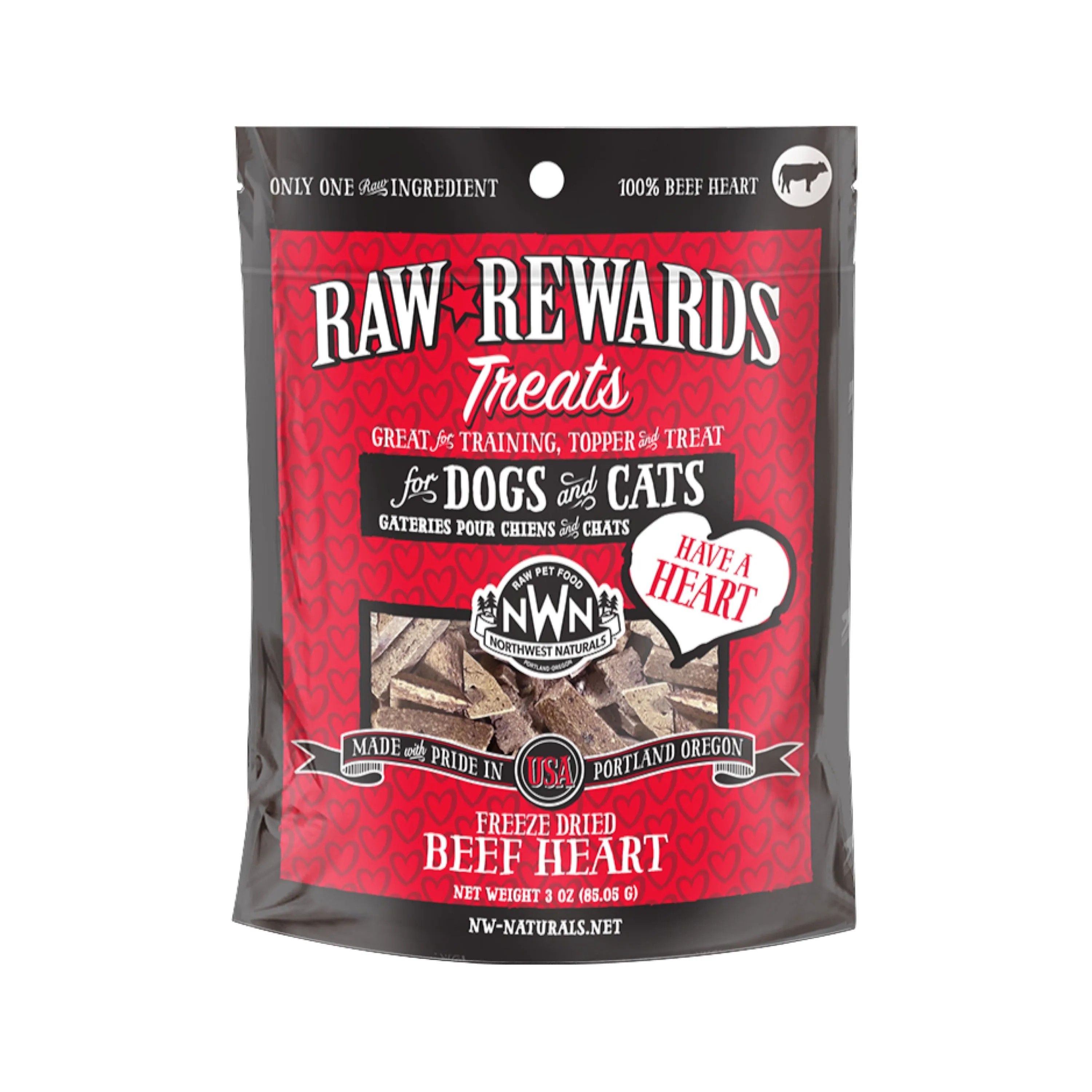 Northwest Naturals Freeze-Dried Beef Hearts 3oz