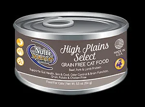 NutriSource High Plains Select Grain Free Canned Cat Food 5oz