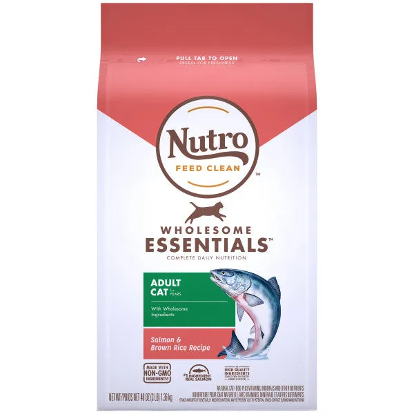 NUTRO WHOLESOME ESSENTIALS Adult Natural Dry Cat Food Salmon & Brown Rice Recipe