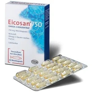 Oil from deep-sea fish, EICOSAN 750 Omega-3 concentrate soft capsules