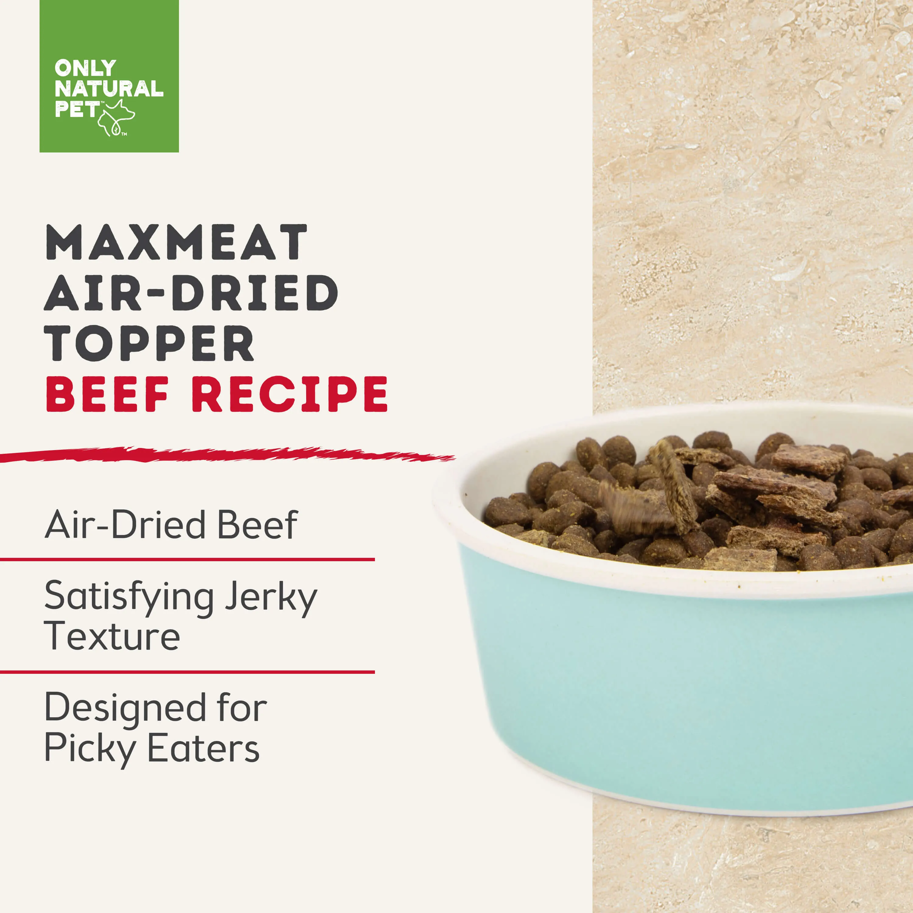 Only Natural Pet MaxMeat Air Dried Beef Dog Treat & Food Topper