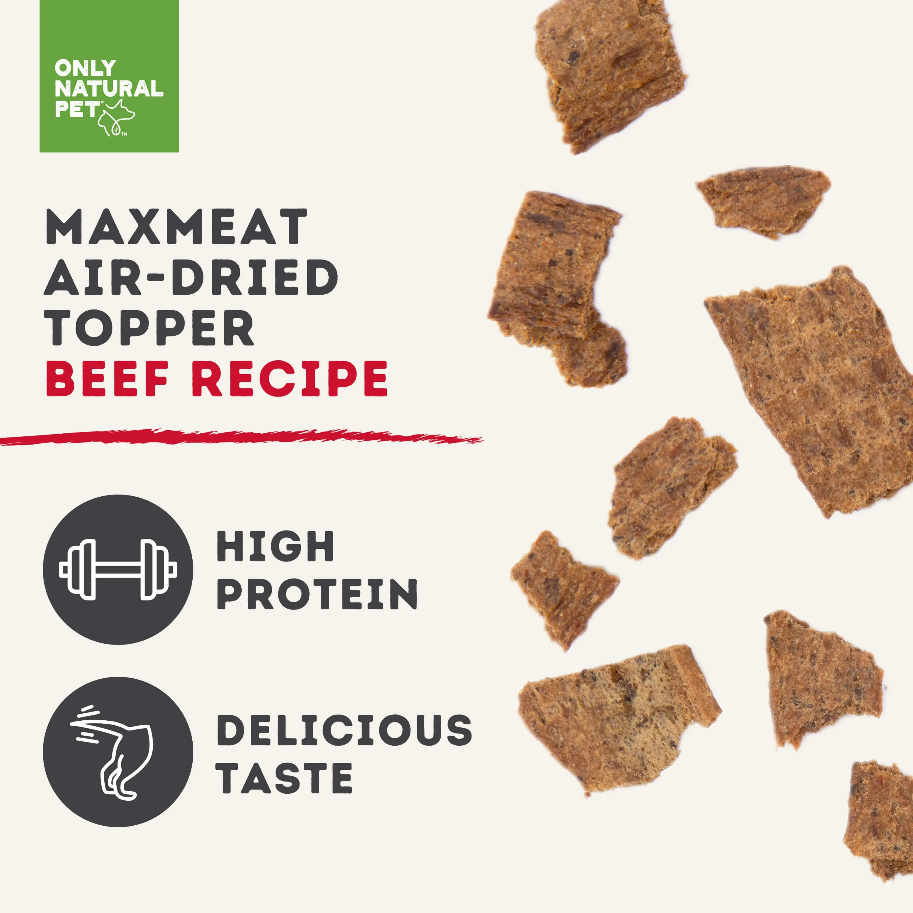 Only Natural Pet MaxMeat Air Dried Beef Dog Treat & Food Topper