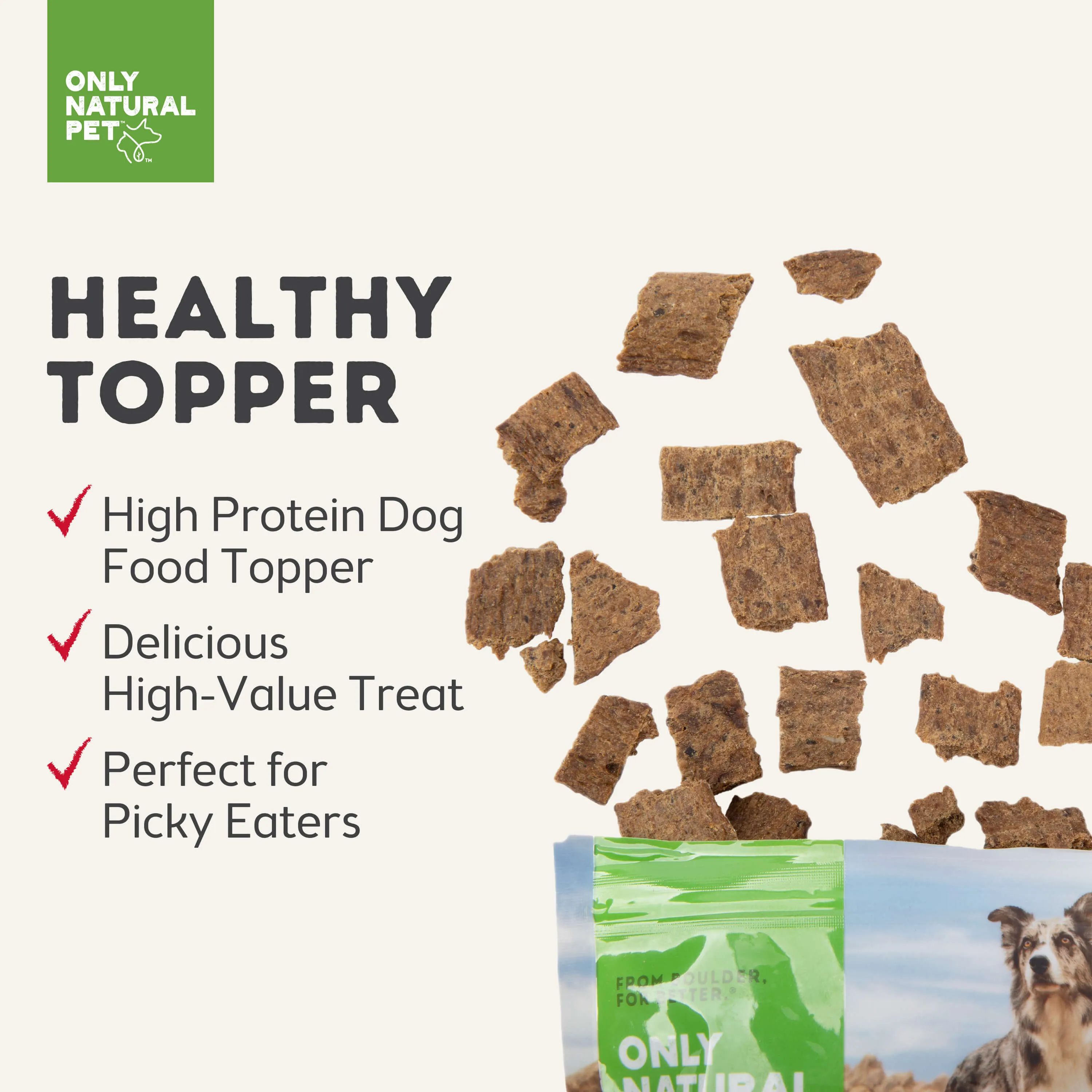 Only Natural Pet MaxMeat Air Dried Beef Dog Treat & Food Topper