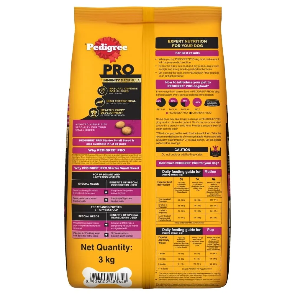 Pedigree PRO Expert Nutrition Lactating/Pregnant Mother & Puppy Starter (3 to 12 Weeks) Small Breed Dog Dry Food (Buy 1 Get 1) (Limited Shelf Life)