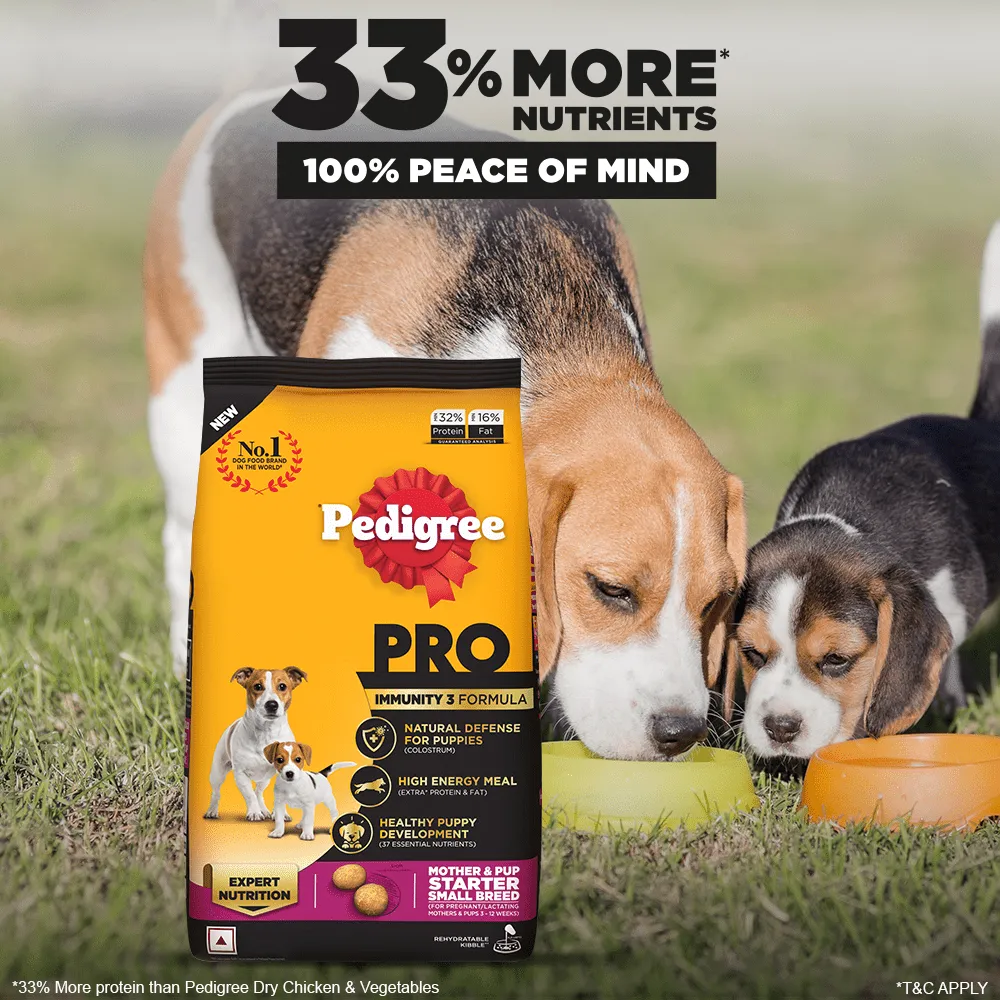 Pedigree PRO Expert Nutrition Lactating/Pregnant Mother & Puppy Starter (3 to 12 Weeks) Small Breed Dog Dry Food (Buy 1 Get 1) (Limited Shelf Life)