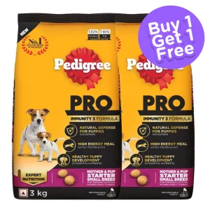 Pedigree PRO Expert Nutrition Lactating/Pregnant Mother & Puppy Starter (3 to 12 Weeks) Small Breed Dog Dry Food (Buy 1 Get 1) (Limited Shelf Life)