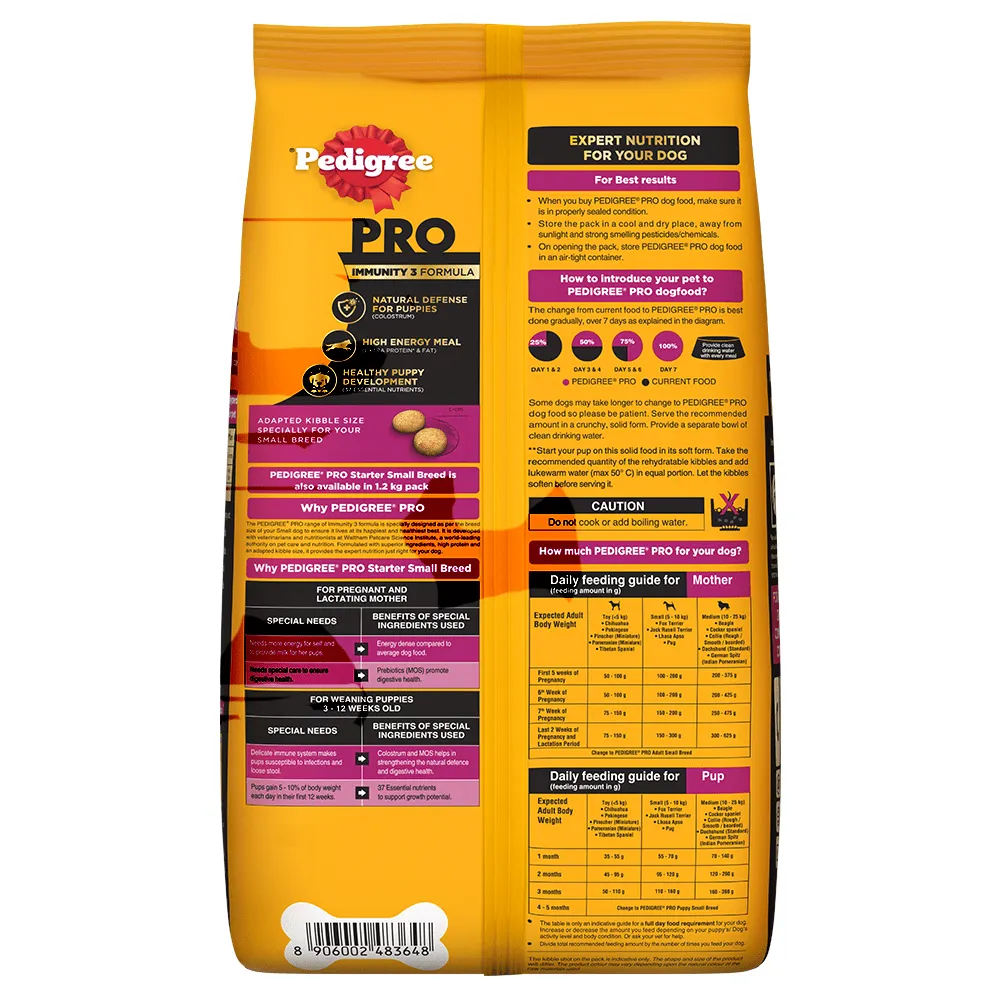 Pedigree PRO Expert Nutrition Lactating/Pregnant Mother & Puppy Starter (3 to 12 Weeks) Small Breed Dog Dry Food (Limited Shelf Life) (Buy 1 Get 1)